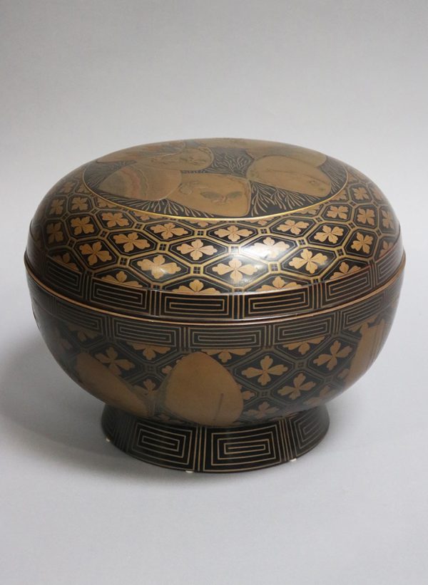 Black Lacquer Gilt Painted Box
