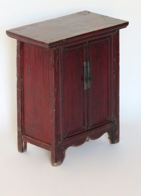 Red Lacquered Side Cabinet