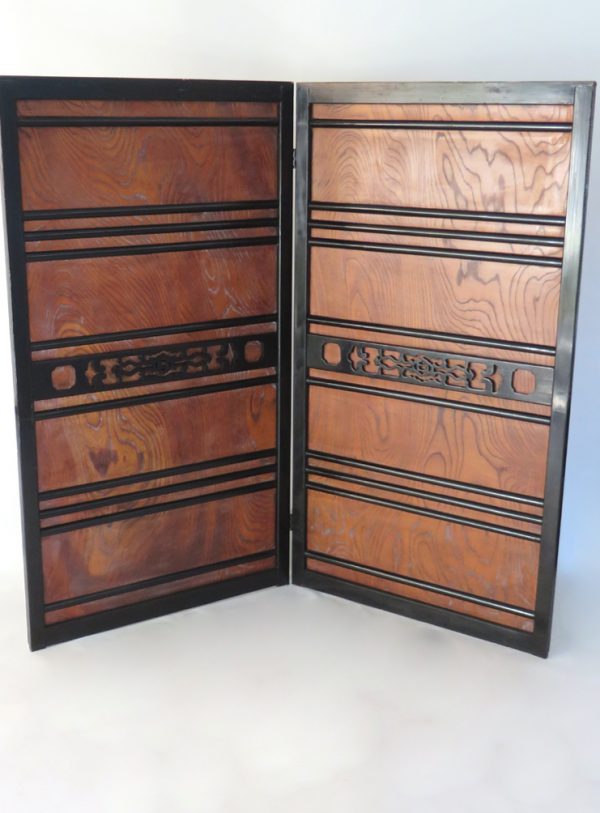 Pair of Antique Lacquered Keyaki Itado Doors