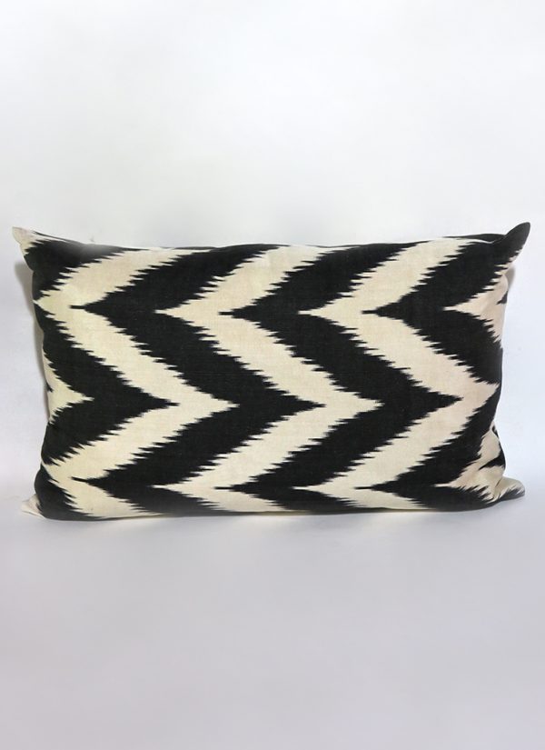 Hand-Loomed Uzbek Silk Ikat Pillow