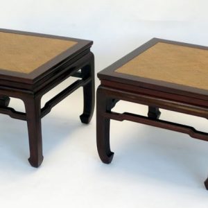 Black Wood Ajiro Top Stools, Tielimu, China, Late 20th Century
