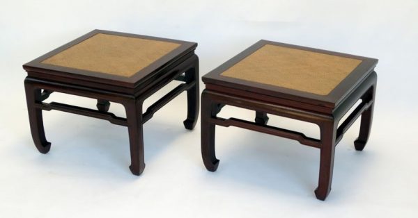 Black Wood Ajiro Top Stools, Tielimu, China, Late 20th Century