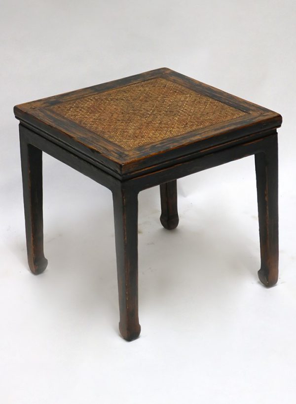 Wooden Stool with Cane Top