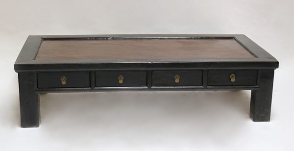 8-Drawer Black Lacquered Coffee Table