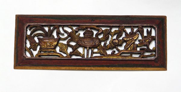 Hand Carved Painted Panel