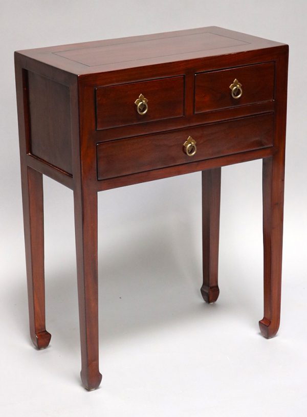 Elm Wood Lacquered Side Table
