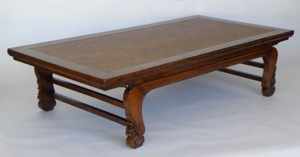 Elm Wood Kang Bed With Cane Top, Shanxi Province, China, 19th Century