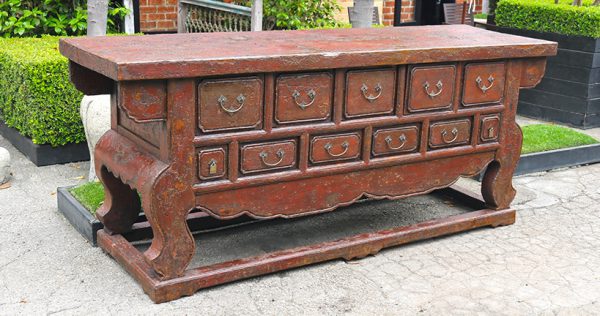 Red Crackle Lacquer Sideboard