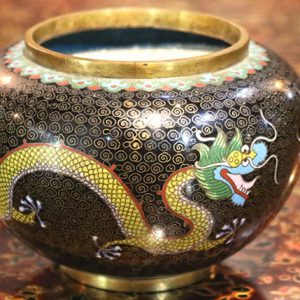 Chinese Cloisonne Dragon Bowl