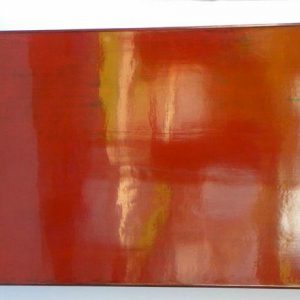 Elm Wood Red Lacquer Table Top, China, Newly Made