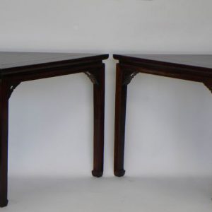 Pair of Square Demi-lune Tables, Shanxi Province, China, 19th Century