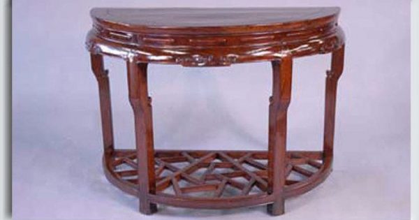Half of a Elm Wood Demi-lune Table, Jiangsu Province, China, c. 1850