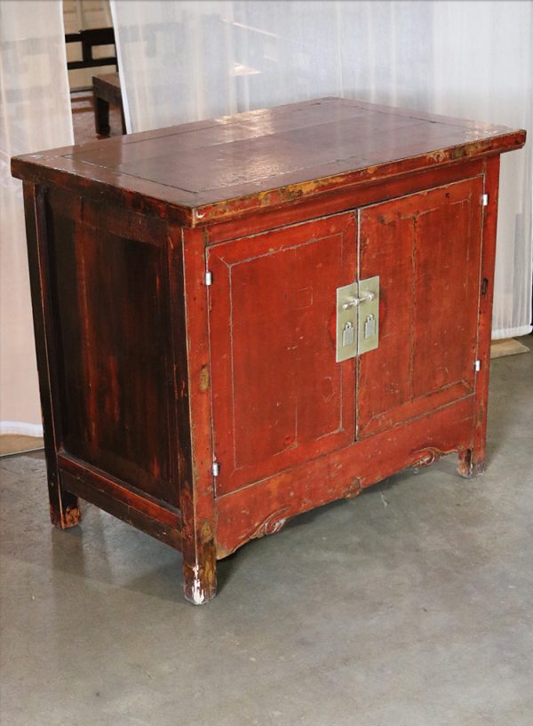 Elm Wood Lacquered Cabinet