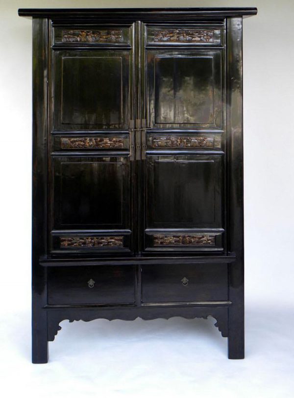 Black Lacquer Cabinet, Fujian Province, China, c. 1862