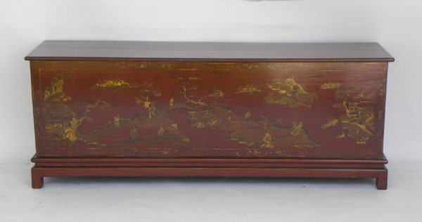 Red Lacquer and Gilt Painted Trunk, Shanxi Province, China, Newly Made