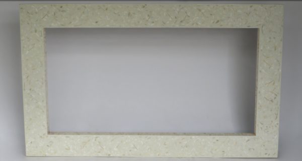 White on White Inlay Mirror Frame
