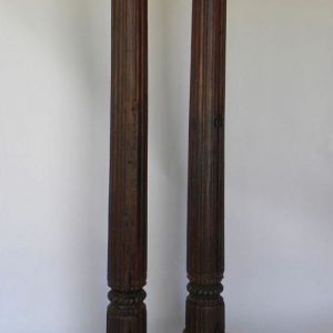 Carved and Painted Wooden Column
