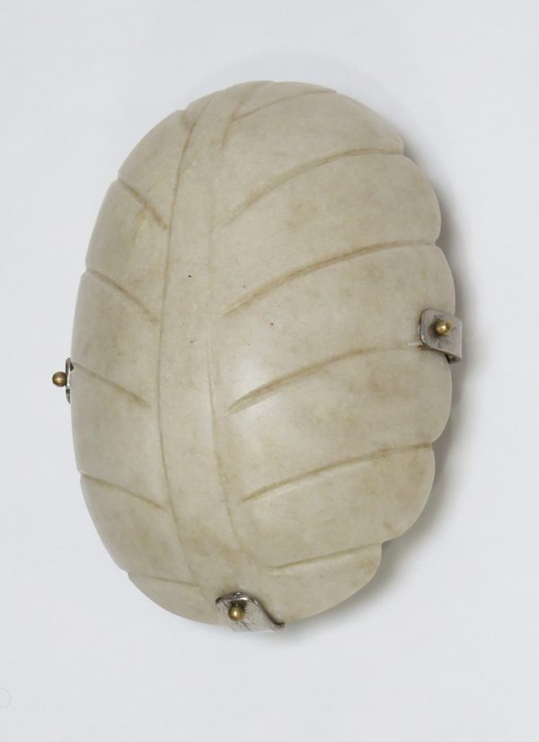 Hand Carved White Marble Leaf Wall Sconce