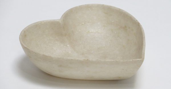 Hand Carved White Marble Heart Shape Bowl