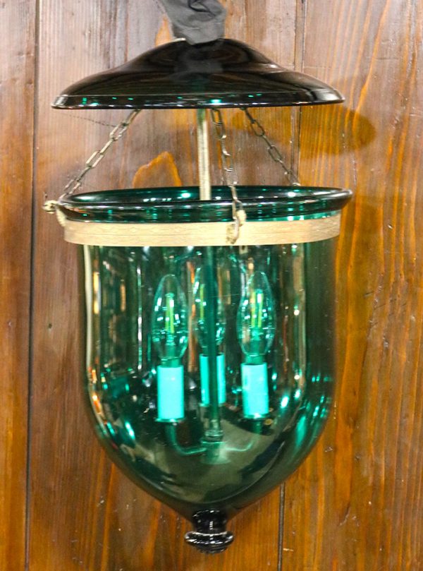 Antique Electrified Green Glass Hundi