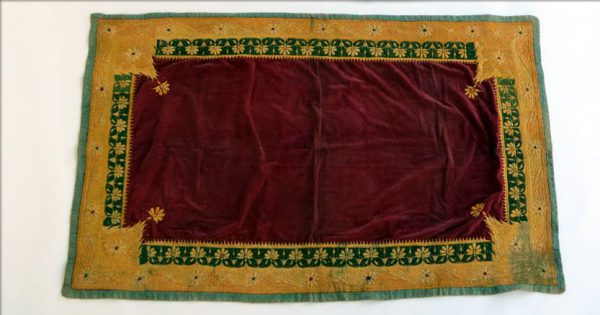 Zardozi Canopy, Hand Embroidered and Dyed with Natural Colors