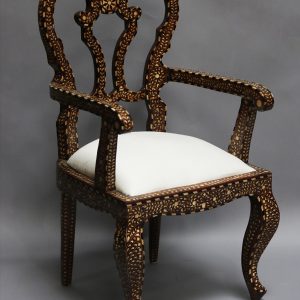 Wood and Bone Inlay Armchair