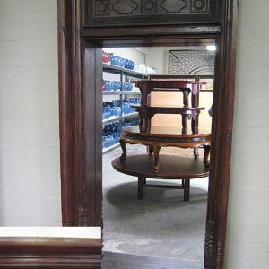 Hand Carved Wooden Door Frame with Mirror