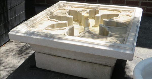White Marble Fountain with Reservoir