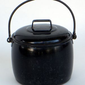 Metal Pot With Black Enamil