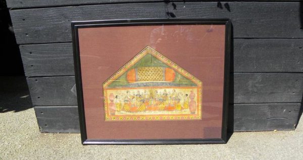 Framed Pichwai Style Painting on Cloth
