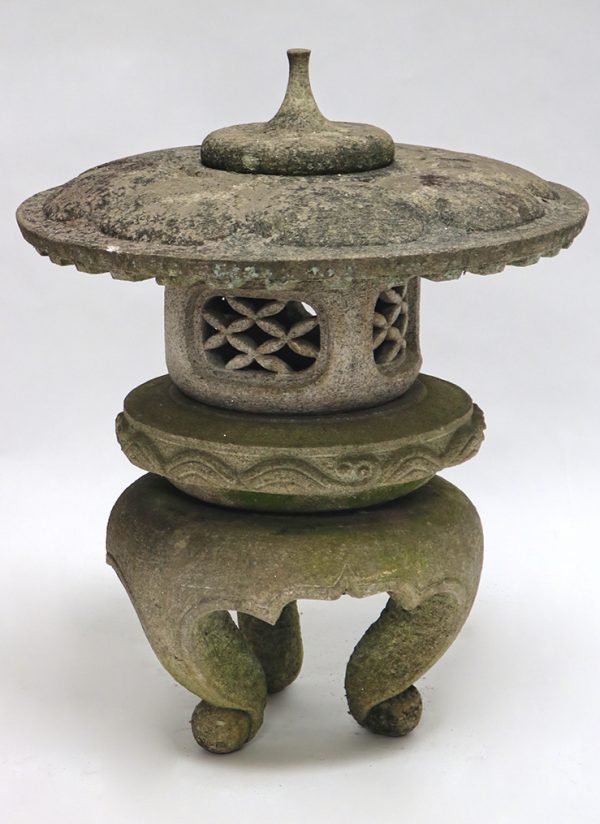 4-Part Hand Carved Granite Snow Lantern
