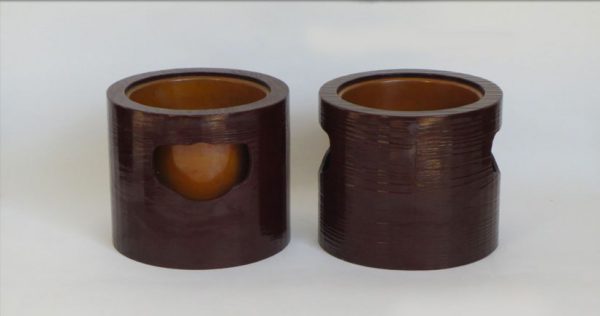 Burgundy Lacquered Hibachi From Japan
