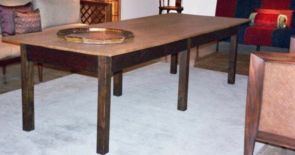 Long Table with Japanese Ajiro Mat Top