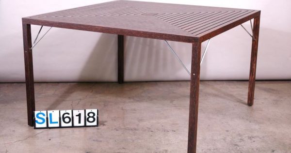 Kitul Wood and Stainless Steel Table.