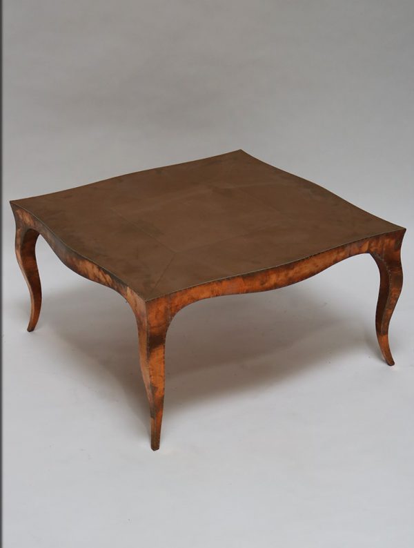 Teak Wood and Copper Nesting Table