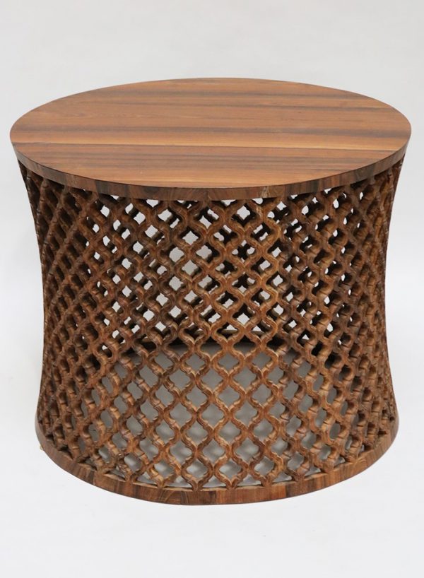 Rosewood Round Jali Table