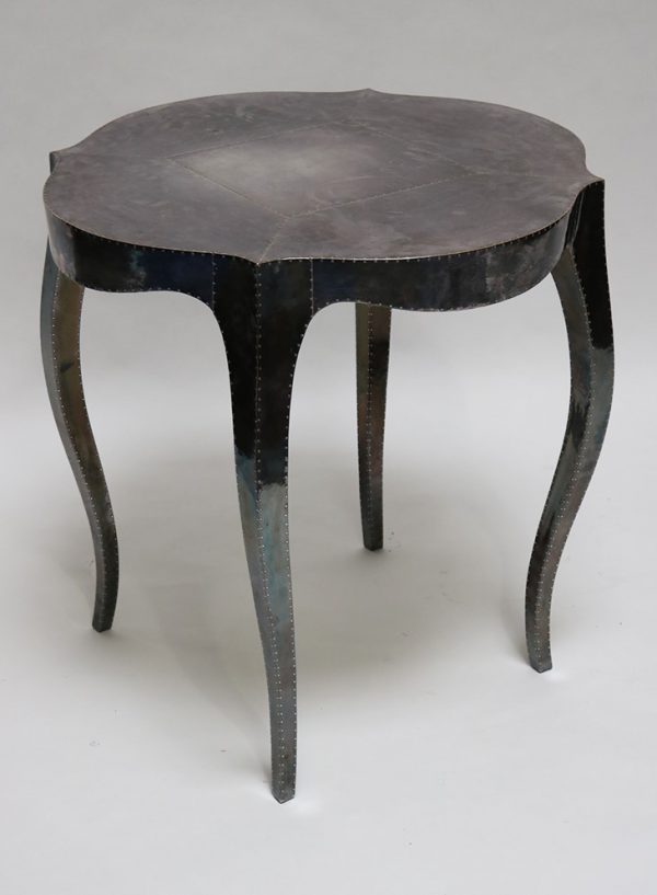 Teak Wood and Silver Round Table