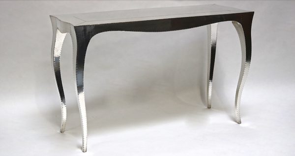 Teakwood and Silver Louise Console