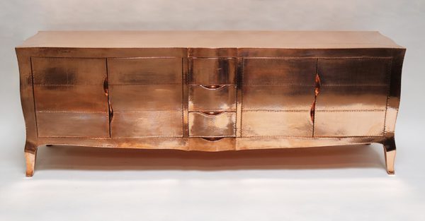 Teakwood and Copper Louise Credenza