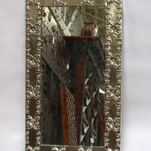 White Bronze Mirror Frame Semainier Design