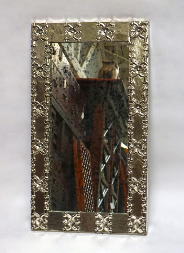 White Bronze Mirror Frame Semainier Design