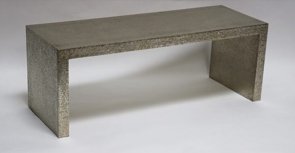 White Metal Low Rectangle Bench