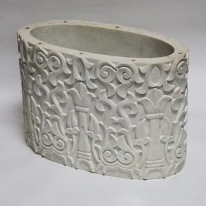 Lotus Carved Oval Marble Base