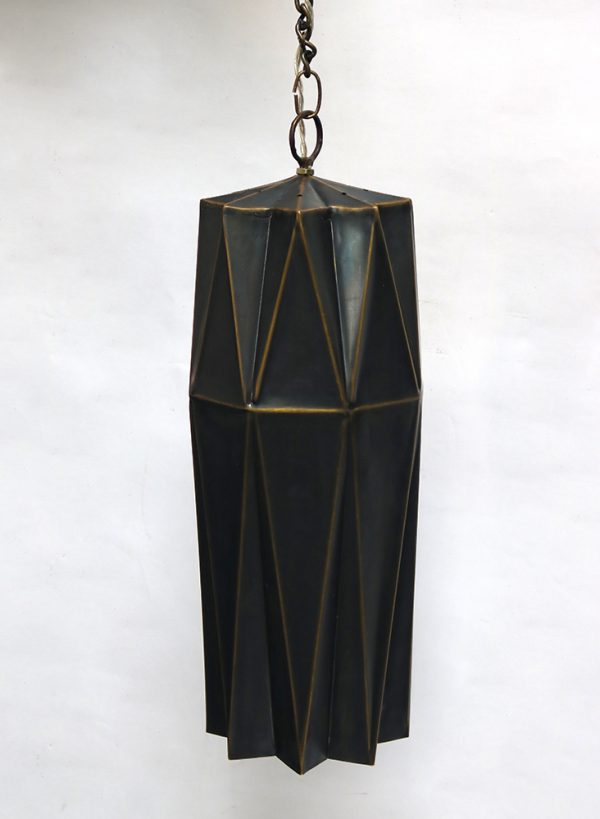 Antique Brass Origami Hanging Lamp