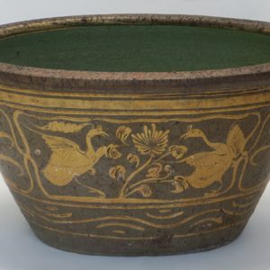 Oval Glazed Clay Pot