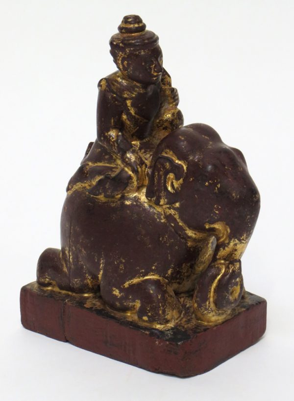 Wooden Angel Riding on Elephant
