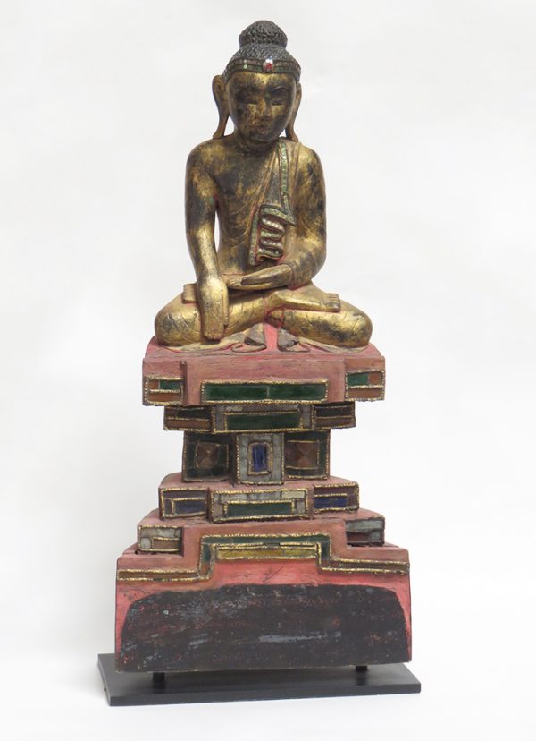 Tai Yai Carved Wood Seated buddha
