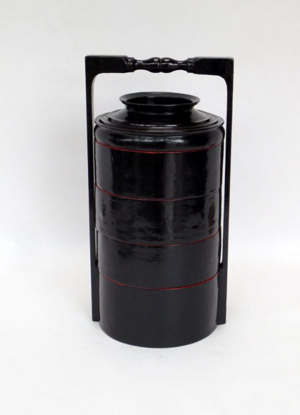 Bamboo Lacquered Tiffin Carrier, Myanmar, c. 1940