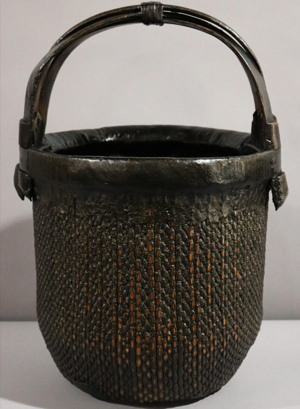 Woven Bamboo Basket with Handle