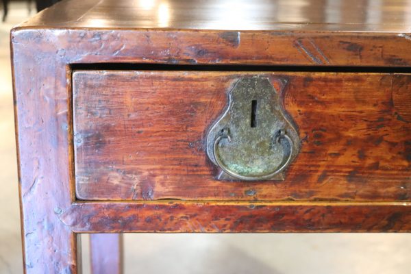 2-Drawer Lacquered Elm Wood Table - Image 5